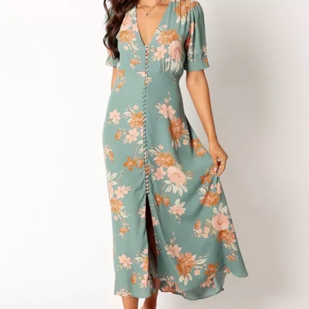 Petal & Pup Pink and Green Flutter Sleeve Sundress